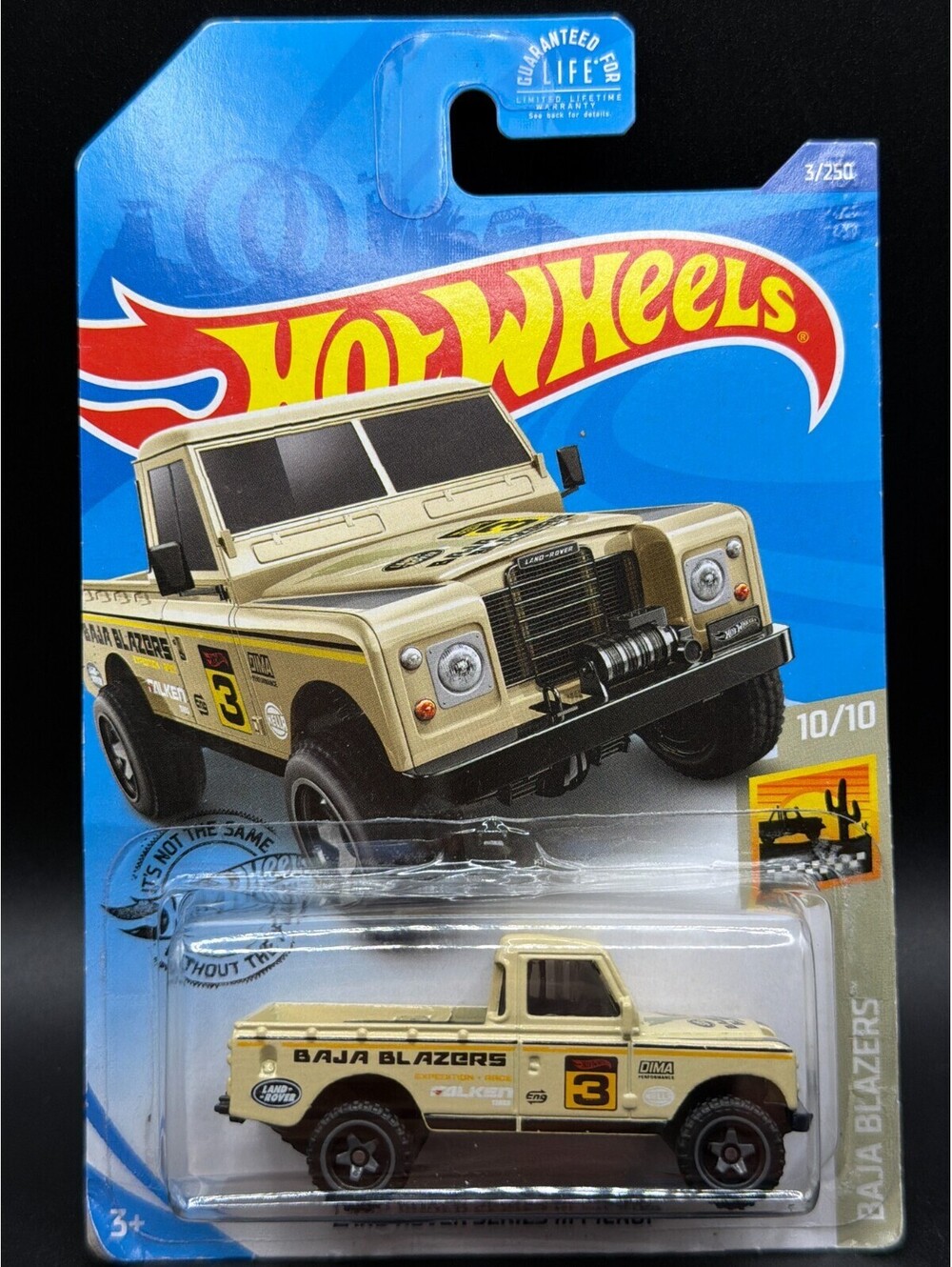 Hot Wheels Land Rover Series III Pickup Baja Blazers Tan Short Card 3/250 Mint